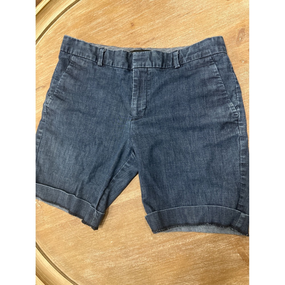 Banana Republic Hampton Denim Shorts Womens 4 Dark Wash Cuffed Stretch Cotton